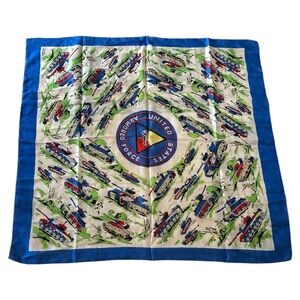 Rare vintageWWII UnitedStates Armored Force Tank Silk Scarf Military Collectible